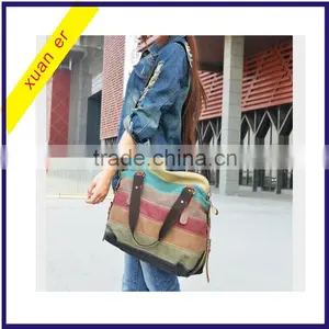 2016 China Wholesale Fashion Women Canvas Shoulder Handbag for Ladies thumbnail-2