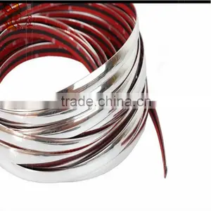 Silver Car Grille Exterior Chrome Styling Decoration Moulding Trim Strip 6mm thumbnail-5