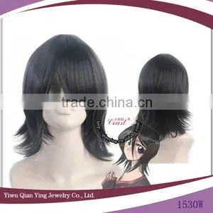 Cheap Synthetic Short Black Bleach Rukia Kuchiki Cosplay Wig thumbnail-1