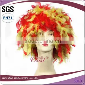 Fashional Carnival Feather Sports Party Fan Wigs thumbnail-1