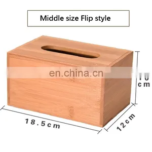 Durable Household Tissue Box Holder Round Square Rectangle Wooden Tissue Box thumbnail-5