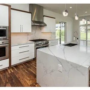 Code：3045，Calacatta Artificial Stone Quartz Slab Kitchen Countertops thumbnail-3