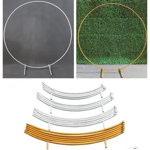 Golden White Circle Balloon Arch Kit Frame Round Flower Balloon Arch Stand for Wedding Birthday Party Baby Shower Decoration thumbnail-4