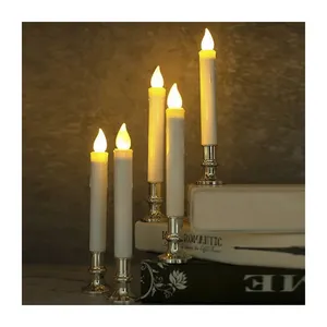 Christmas Candlesticks Automatictimer Remote Control Silver Removable Holders Window Wick Candles thumbnail-1