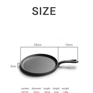 Crepe Pan, 10.5 Inch Cast Iron Dosa Pan Nonstick Dosa Tawa for All Stove, Tortilla Pan With Detachable Handle, Black thumbnail-3