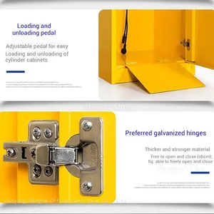 Gas Cylinder Security Enclosure for Vocational School, Safety Storage Cabinet With Flip-down Loading Ramp & Secure Lock for Industrial Training thumbnail-4