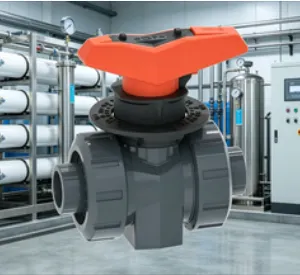 PVC Metering Ball Valve PVC-U Flow Control Valve for Water Treatment System Chemical Pipeline Control thumbnail-3