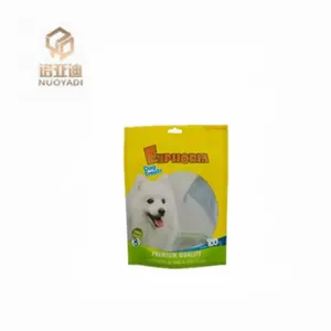 Custom Logo PE Plastic Film Laminate Stand Up Pouch Disposable Biodegradable Sealed Mylar Dog Pet Food Packaging Bag thumbnail-1