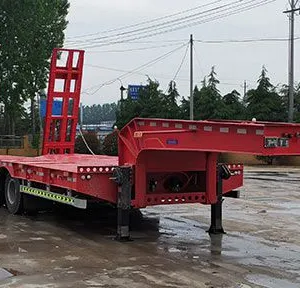 Construction Machinery Transport Low Bed Semi Trailer thumbnail-3