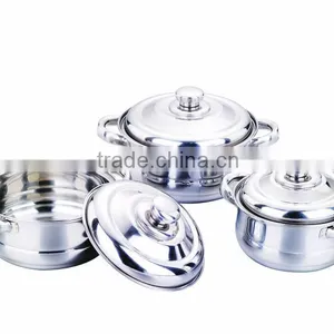 Stainless Steel Soup Pot 3pcs Belly Casserole Set thumbnail-1