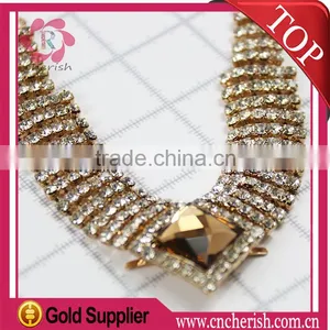 Good Price Jewelry Chains Light Colorado Topaz V Shape Rhinestone Chain for Sandal Descorations thumbnail-4