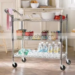 NSF Approved 3 3-TIER WIRE KITCHEN CART thumbnail-1