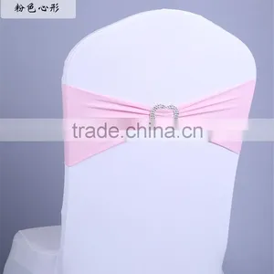 Heart Ornament Elastic Wedding Chair Cover Sashes Party Banquet Decoration Bow thumbnail-1