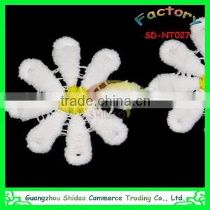 New Design Fashion Flowers Water Soluble African Poly Milky Guipure Lace Trim thumbnail-2