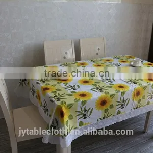 PVC Compound Non-woven Fabric Tablecloth With Lace thumbnail-2