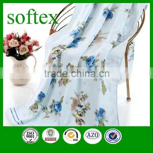 High Quality Terry Cloth Medium Size Rose Printed Face Towel thumbnail-2
