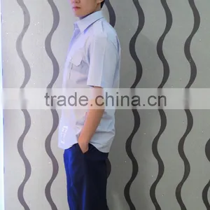 Light Blue Men's Short Sleeve Shirt Army Uniform thumbnail-4