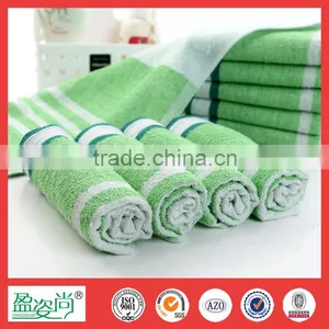 Cotton Face Towel With China Wholesale Green Strip Hotel Towel thumbnail-3