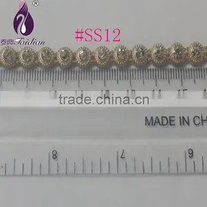 Gold UV Electroplating Diamond Trimming. Crystal Rhinestone BandingSS12 Rhinestone Banding . Wholesale thumbnail-3