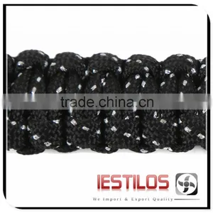 Black+White Paracord With Black Buckle Bracelet thumbnail-2