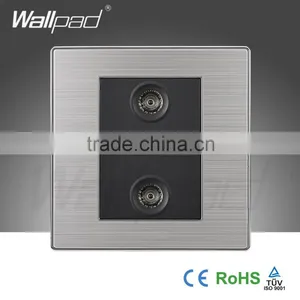 2015 China Hot Sale Wholesaler Wallpad Luxury Wall Light Switch Panel Television Double TV Socket thumbnail-1