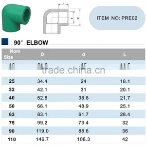 Hot Sale Ppr 90 Degree Elbow Pipe Fitting thumbnail-2