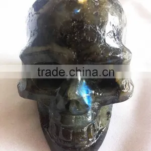 Labradorite Skull Gemstone Sculpture Decor thumbnail-3