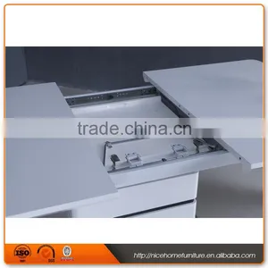 White High Gloss Wooden Dining Table Designs thumbnail-3