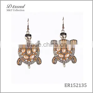 Fashion Designs Ladies Vintage Jewellery Earrings Bohemian Style Tortoise Silver Plating Drop Earrings thumbnail-1