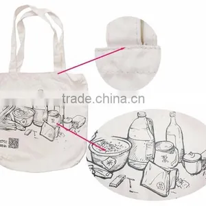 Reusable 100% Cotton Shopping Bag Customers' Design Printing Acceptable China Cheap Shoulder Bags thumbnail-3