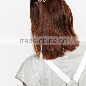 Fashion Silver Peace Sign Hair Clip for Girl thumbnail-1