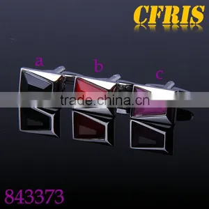 Black/Red/Purple Color Crystal Inlaid Cufflink thumbnail-1