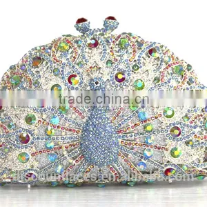 Peacock Love Latest Ladies Clutch Purse India Clutch Bag for Wedding /evening Party thumbnail-2