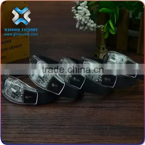 2016 Customized Stylish Cheering Colorful Flashing Bracelet With LED, Cheap Sticker Logo LED Colorful Flashing Bracelet For Prom thumbnail-1