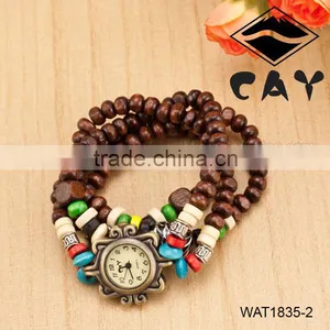 Custom Buddha Wood Beads Moon Bracelet Wristwatch thumbnail-3