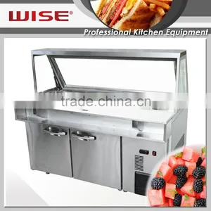 WISE Kitchen Solid Blue Ray 2 Door Sandwich Prep Table For Commercial Use thumbnail-3