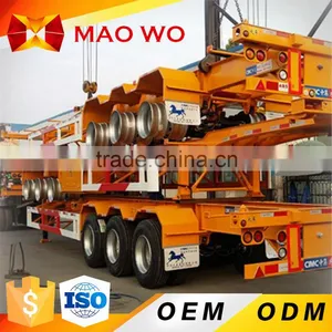 China New 3 Axle 40 ft Container Used Skeleton Semi Trailer for Sale thumbnail-4