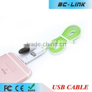 Colorful Flat Cord 2 in 1 Usb Cable for Iphone Samsung Huawei OPPO MEIZU thumbnail-1