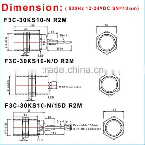 M30 DC10-30V NPN Typeinductive Proximity Sensor Switch thumbnail-6