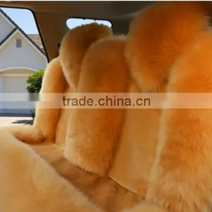 New Design Real Long Fur Australian Lamb Fur Car Fur Seat Cover Set thumbnail-1