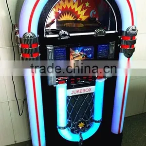 Large Vintage Wooden Jukebox With Record Vinyl Player / Home Radio/built in Bluetooth Speaker thumbnail-3
