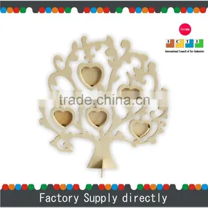 Natural Color New Plywood Wooden Family Tree Shaped Picture Frame thumbnail-1