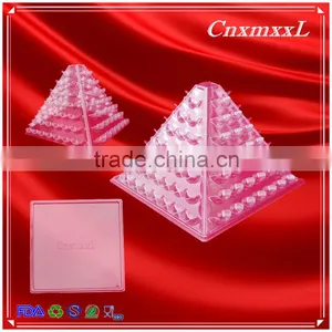 Hot Sells New Style Wholesale 7 Tier Plastic Macaron Pyramid Tower Display Stand &patented Customizable Macaron Packaging thumbnail-4