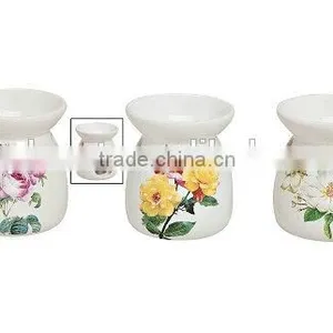 Wholesale White Ceramic Fragrance Oil Burner ,White Decal Ceramic Oil Burner thumbnail-1