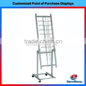 Customized Design Floor Standing Metal Wire Rack Magazine Display thumbnail-1