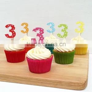 Cupcake Toppers Cake Picks Spotty Number Cupcake Toppers thumbnail-1