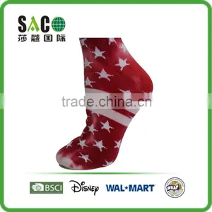 Tie Dyed Star and Stripe Red Blue Cotton Socks thumbnail-2