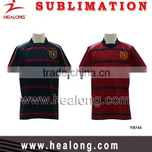 Wholesale OEM Team Set Sportswear Sublimated Cheap Striped Custom Rugby Jerseys Uniform thumbnail-2