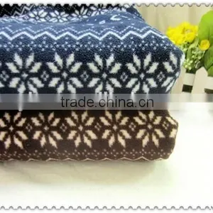 Snow Pattern Christmas Desigan Polar Fleece With Sherpa Throw Blanket/Fabric thumbnail-1