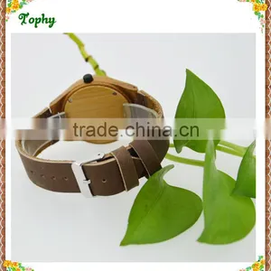 Brown Genuine Leather Wooden Watch Wholeasale Cheap Price thumbnail-1